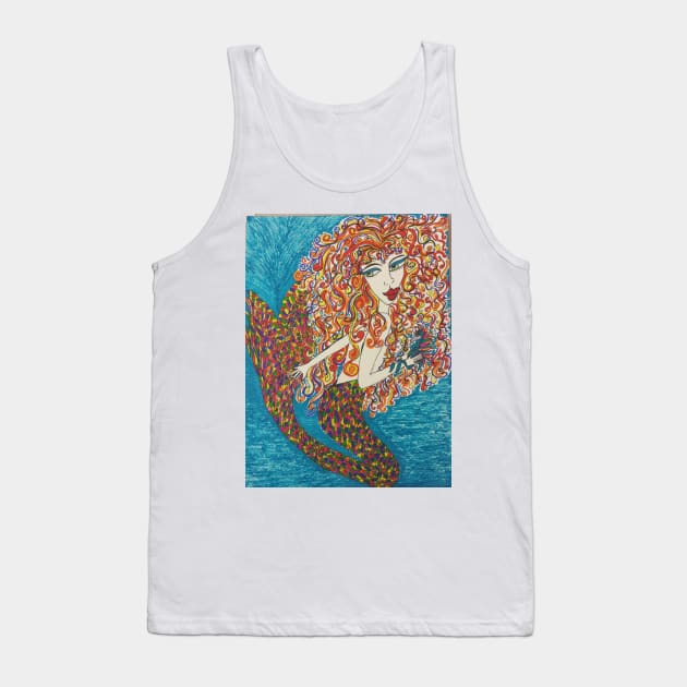 mermaid red Tank Top by Hippiedaisy